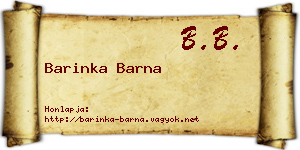 Barinka Barna névjegykártya